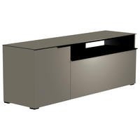 LOWBOARD Grau, Schwarz  160/58/45 cm  - Schwarz/Grau, Design, Glas/Holzwerkstoff (160/58/45cm) - Moderano