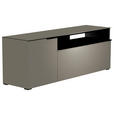 LOWBOARD Grau, Schwarz  160/58/45 cm  - Schwarz/Grau, Design, Glas/Holzwerkstoff (160/58/45cm) - Moderano