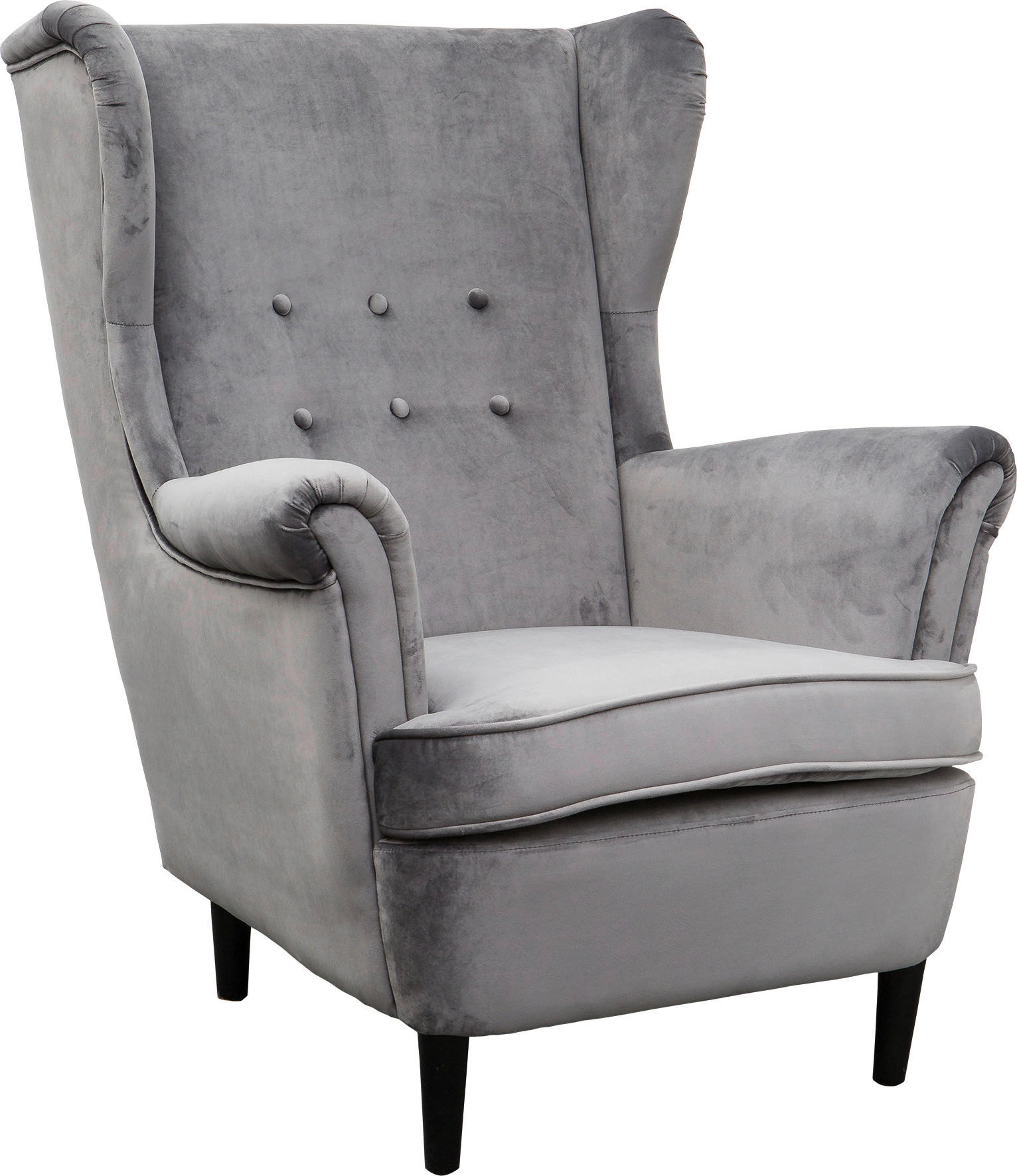 FÅTÖLJ i textil grå  - svart/grå, Design, trä/textil (83/100/98cm) - Best Price