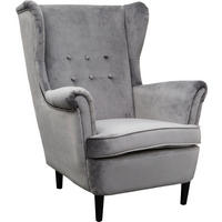 FOTELJA tekstil  siva   - siva/crna, Design, tekstil/drvo (83/100/98cm) - Carryhome