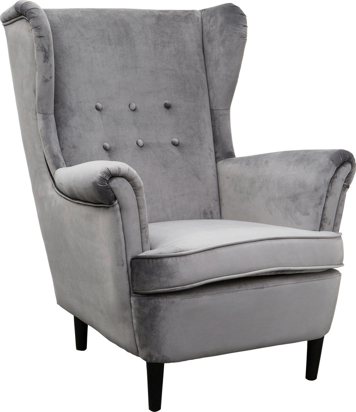 FOTELJA tekstil  siva   - siva/crna, Design, tekstil/drvo (83/100/98cm) - Carryhome