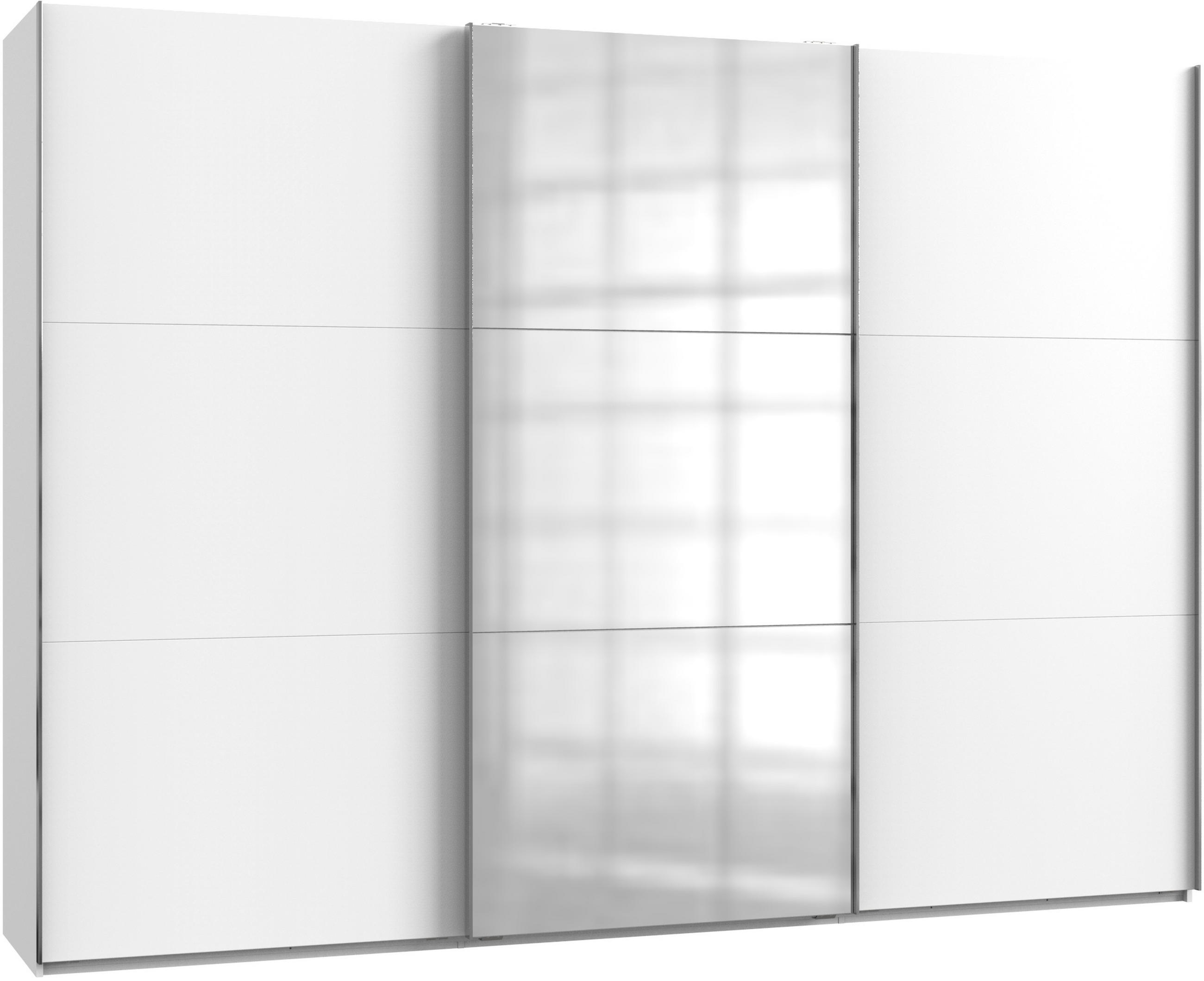 SCHWEBETÜRENSCHRANK  in Weiß  - Chromfarben/Weiß, MODERN, Holzwerkstoff (300/216/65cm) - MID.YOU