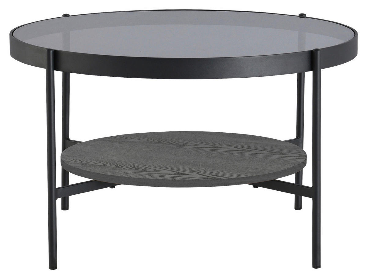 COUCHTISCH in Metall, Glas, Holzwerkstoff  - Schwarz, Design, Glas/Holzwerkstoff (73,5/42,5/73,5cm) - MID.YOU