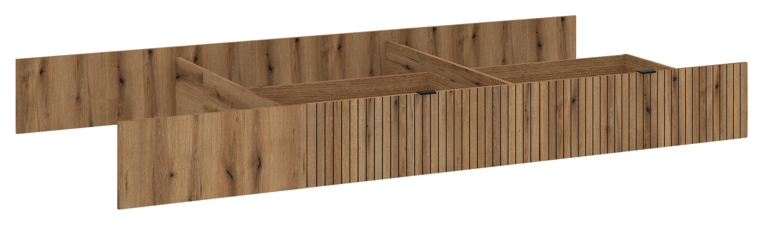 BETTKASTEN 200,6/24/95,4 cm Eichefarben  - Eichefarben, MODERN, Holzwerkstoff/Kunststoff (200,6/24/95,4cm) - MID.YOU