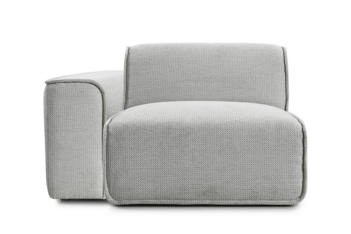 WOHNLANDSCHAFT Flachgewebe Naturfarben  - Schwarz/Naturfarben, Design, Kunststoff/Textil (165/368/211cm) - Lomoco