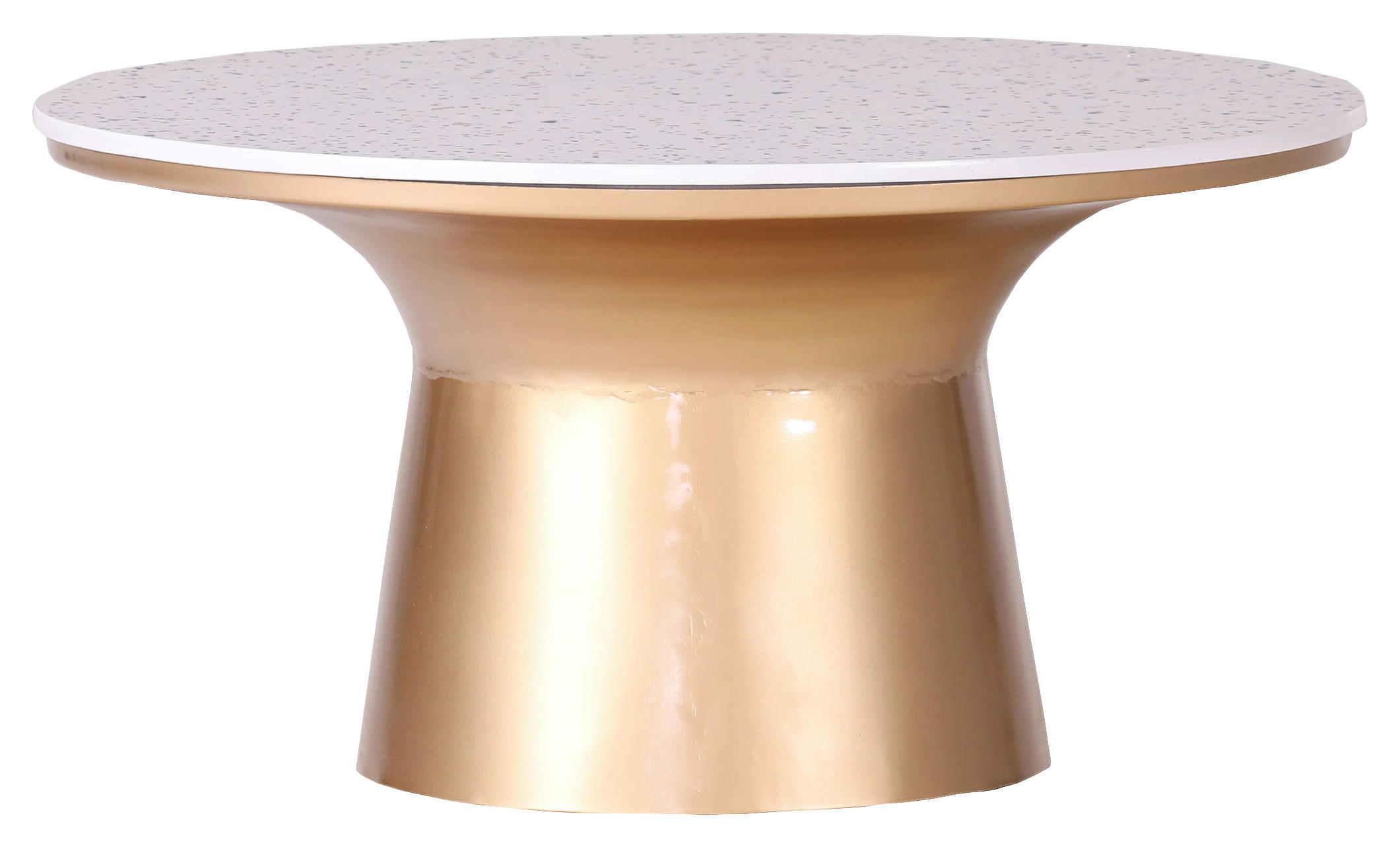 COUCHTISCH 76/76/39 cm rund Goldfarben, Weiß, Multicolor  - Goldfarben/Multicolor, Trend, Metall (76/76/39cm) - Livetastic