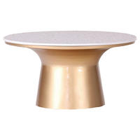 COUCHTISCH 76/76/39 cm rund Goldfarben, Weiß, Multicolor  - Goldfarben/Multicolor, Trend, Metall (76/76/39cm) - Livetastic