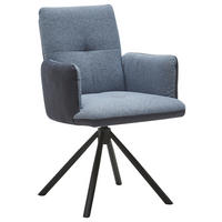 ARMLEHNSTUHL  in Stahl Flachgewebe  - Blau/Schwarz, Design, Textil/Metall (62/87/59cm) - Dieter Knoll