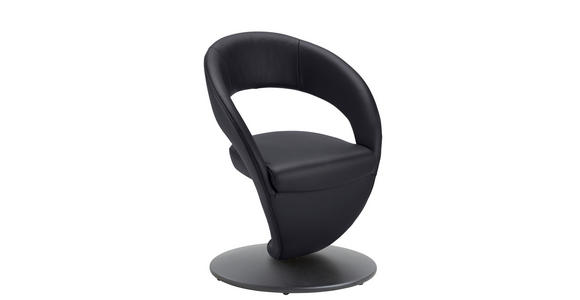 STUHL drehbar - Schwarz, Design, Textil/Metall (62/86/61cm) - Moderano