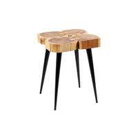 PRÍRUČNÝ STOLÍK, akácia, hnedá, farba akácie - hnedá/farba akácie, Basics, kov/drevo (34/36/44cm)