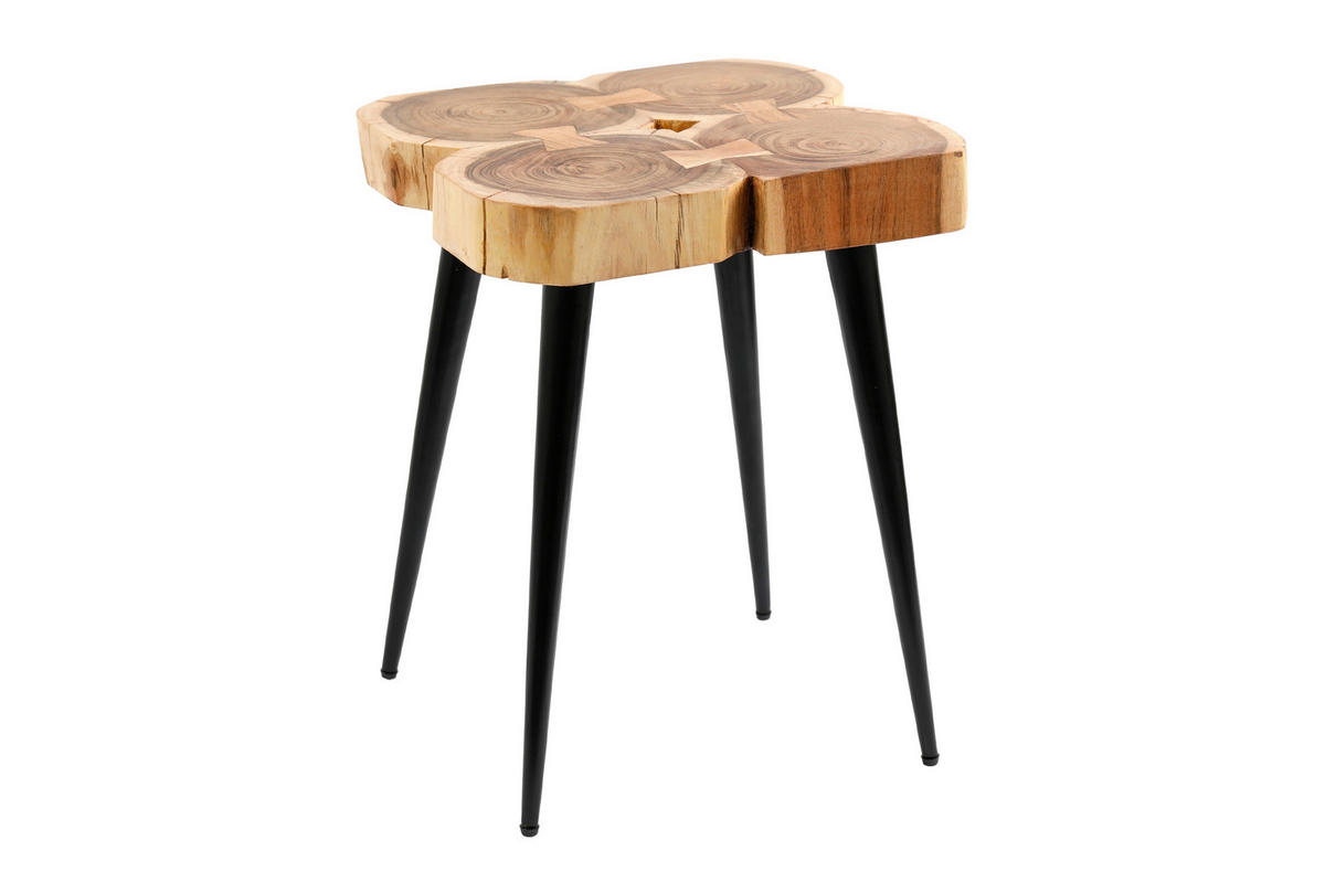 PRÍRUČNÝ STOLÍK, akácia, hnedá, farba akácie - hnedá/farba akácie, Basics, kov/drevo (34/36/44cm)