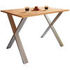 ESSTISCH rechteckig Silberfarben, Honigeiche  - Honigeiche/Silberfarben, Basics, Holzwerkstoff/Metall (140/80/76cm) - MID.YOU