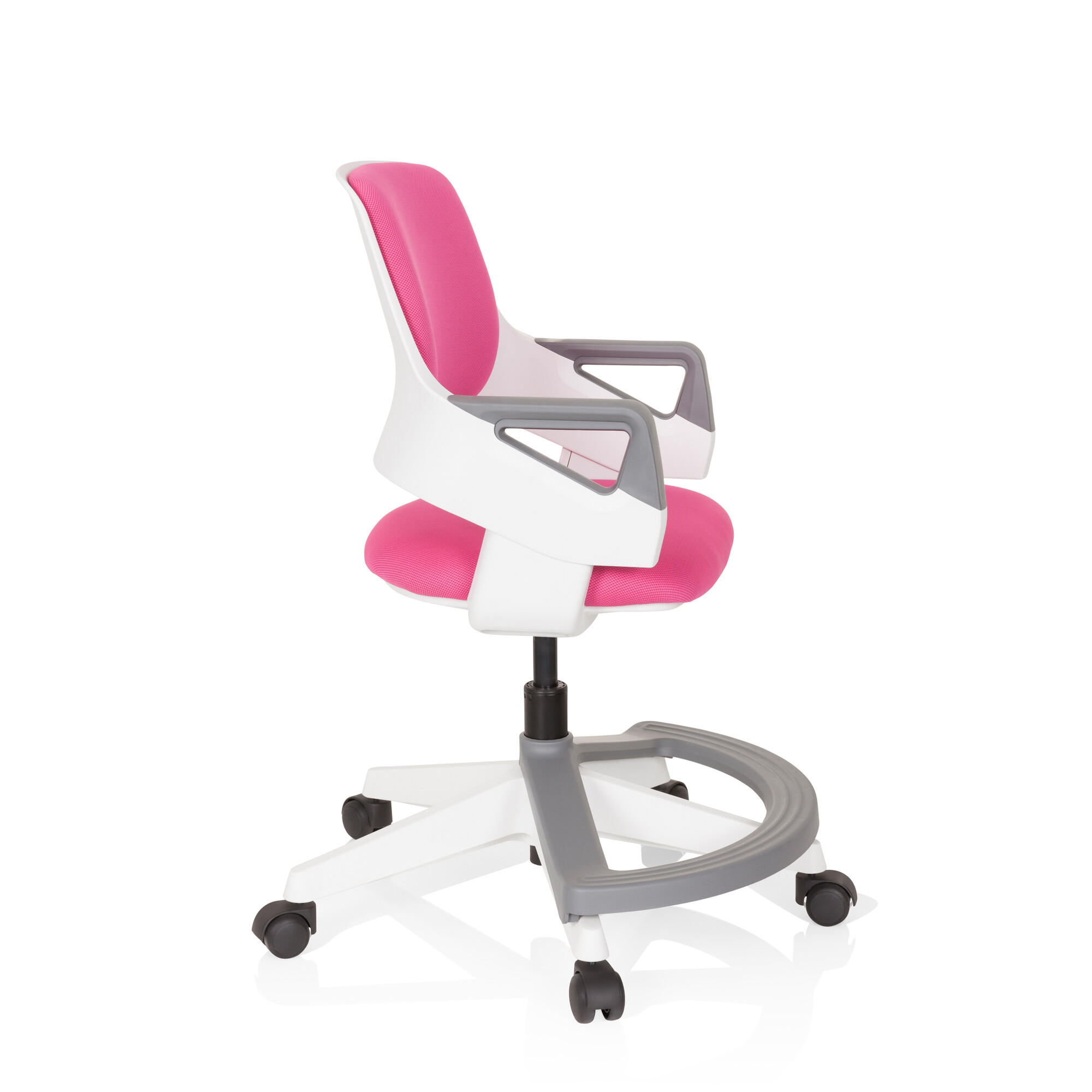 JUGENDDREHSTUHL Pink  - Pink/Weiß, Basics, Kunststoff (53/80-93/60cm) - MID.YOU