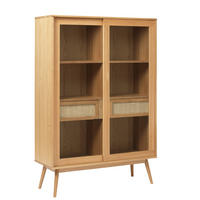 HIGHBOARD  in 90/160/45 cm  - Eichefarben/Naturfarben, Trend, Glas/Naturmaterialien (90/160/45cm) - Carryhome