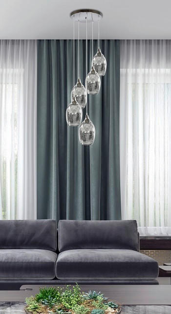 HÄNGLAMPA 35/35/125 cm  - kromfärg, Design, metall (35/35/125cm)