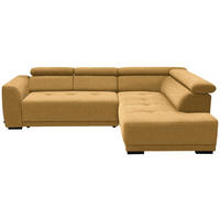 ECKSOFA in Chenille Currygelb  - Currygelb/Schwarz, Design, Kunststoff/Textil (284/205cm) - MID.YOU