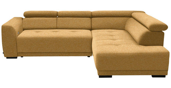 ECKSOFA in Chenille Currygelb 284/205 cm - Currygelb/Schwarz, Design, Kunststoff/Textil (284/205cm) - Xora