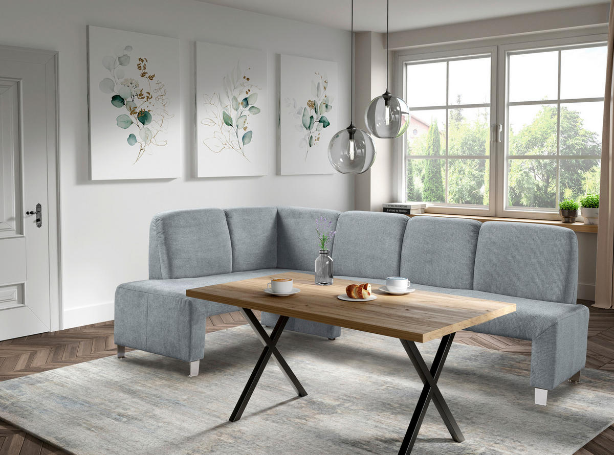 KLUPA KUTNA  tamno siva  drvo, tekstil, drvni materijal      - srebrne boje/tamno siva, Moderno, drvni materijal/drvo (243/158cm) - Livetastic