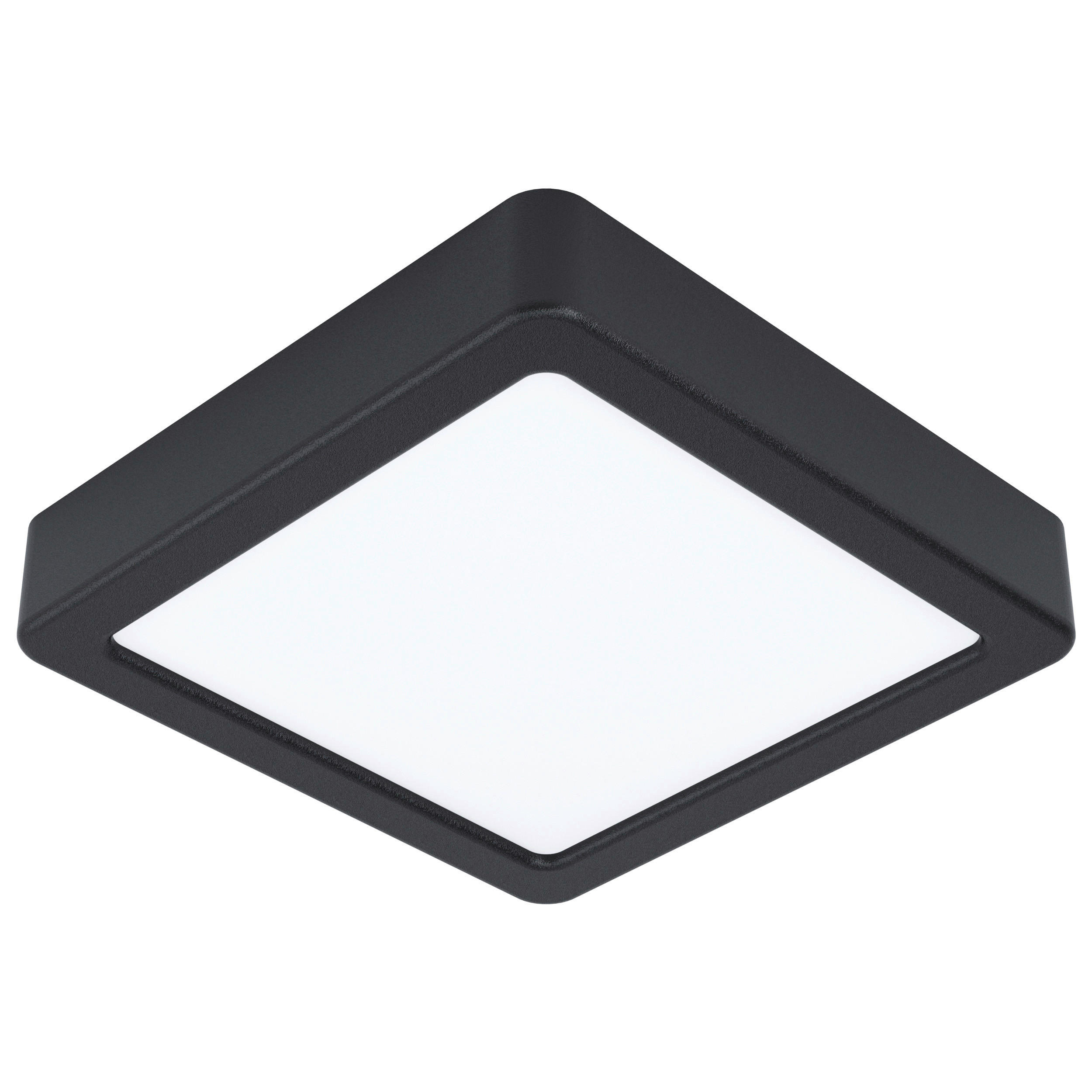 LED-DECKENLEUCHTE Fueva 16/16/2,8 cm   - Schwarz/Weiß, Basics, Kunststoff/Metall (16/16/2,8cm) - Novel