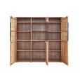 HIGHBOARD 139,1/133,7/37,4 cm  - Alteiche/Anthrazit, KONVENTIONELL, Glas/Holz (139,1/133,7/37,4cm) - Linea Natura