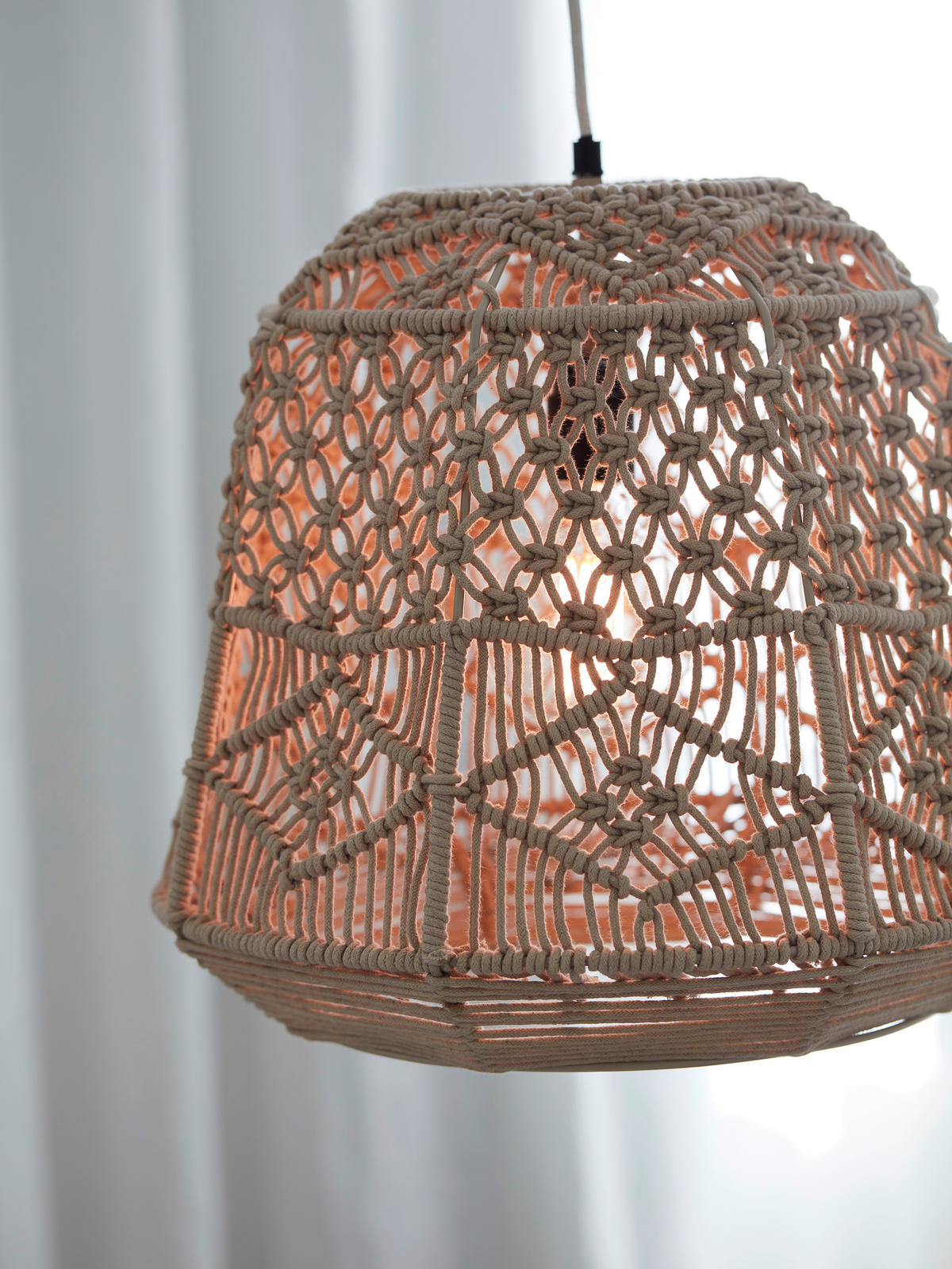 HÄNGELEUCHTE PR Home Jippie 40/38/40 cm   - Beige, KONVENTIONELL, Naturmaterialien (40/38/40cm)