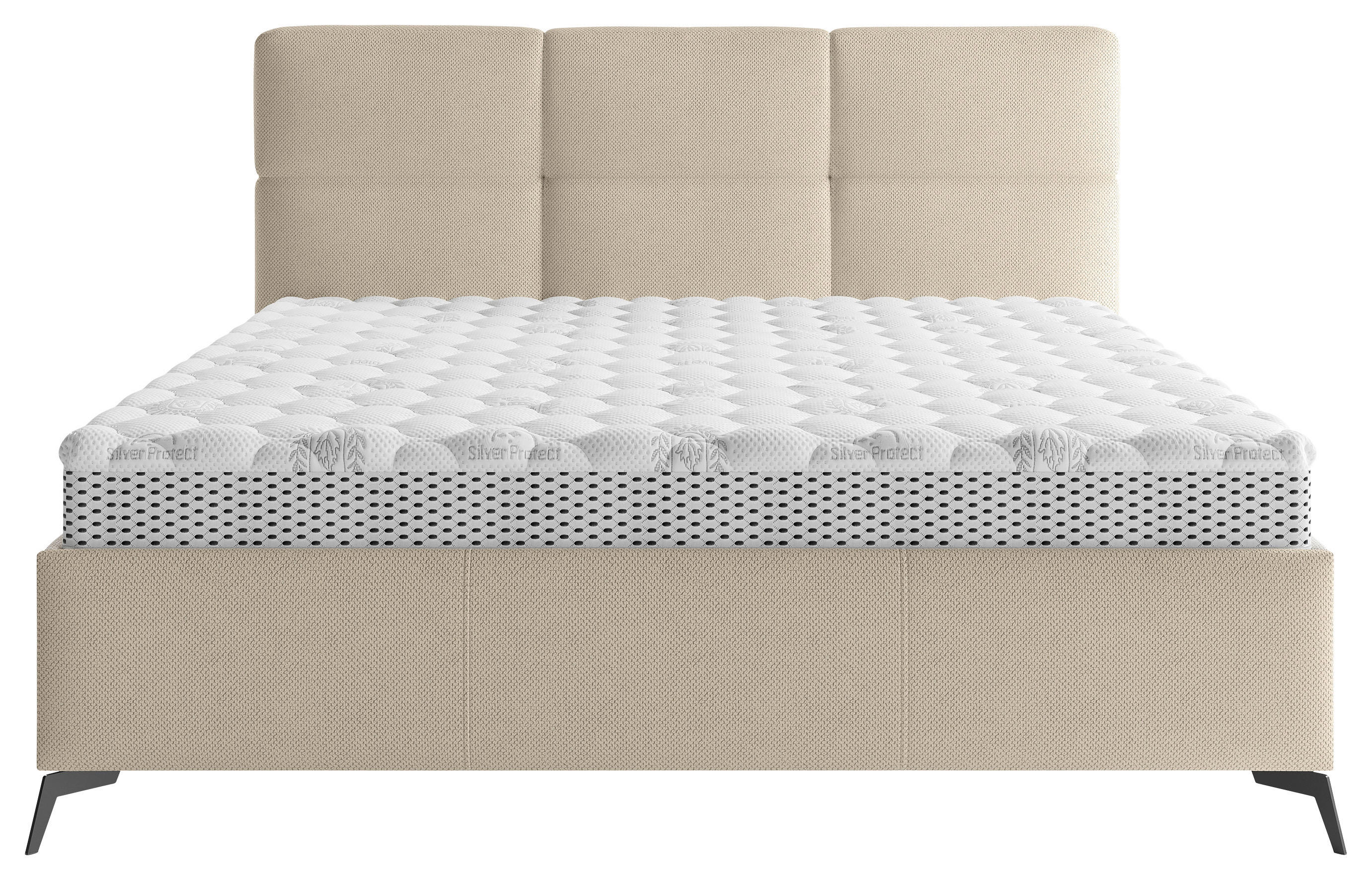 POLSTERBETT 180/200 cm  in Taupe  - Taupe/Schwarz, Modern, Holz/Textil (180/200cm) - Boxxx