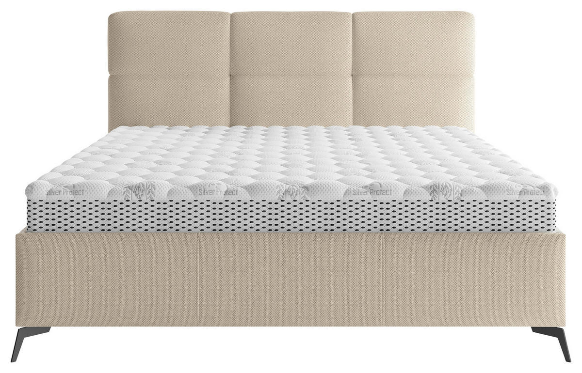 POLSTERBETT 180/200 cm  in Taupe  - Taupe/Schwarz, Modern, Holz/Textil (180/200cm) - Boxxx