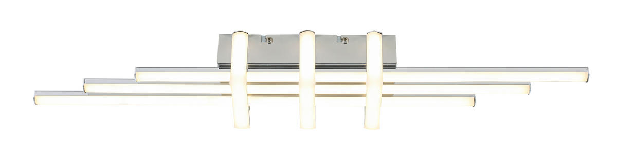 DECKENLEUCHTE 25 W    62/10,5/8 cm  - Chromfarben, Trend, Kunststoff/Metall (62/10,5/8cm) - Collett's Monde