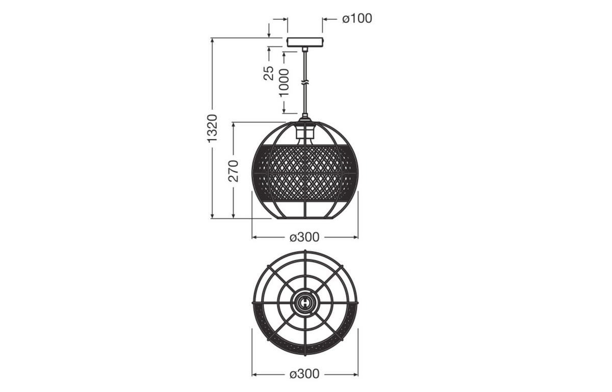HÄNGELEUCHTE 30/132 cm  - Basics, Holz/Metall (30/132cm) - Osram