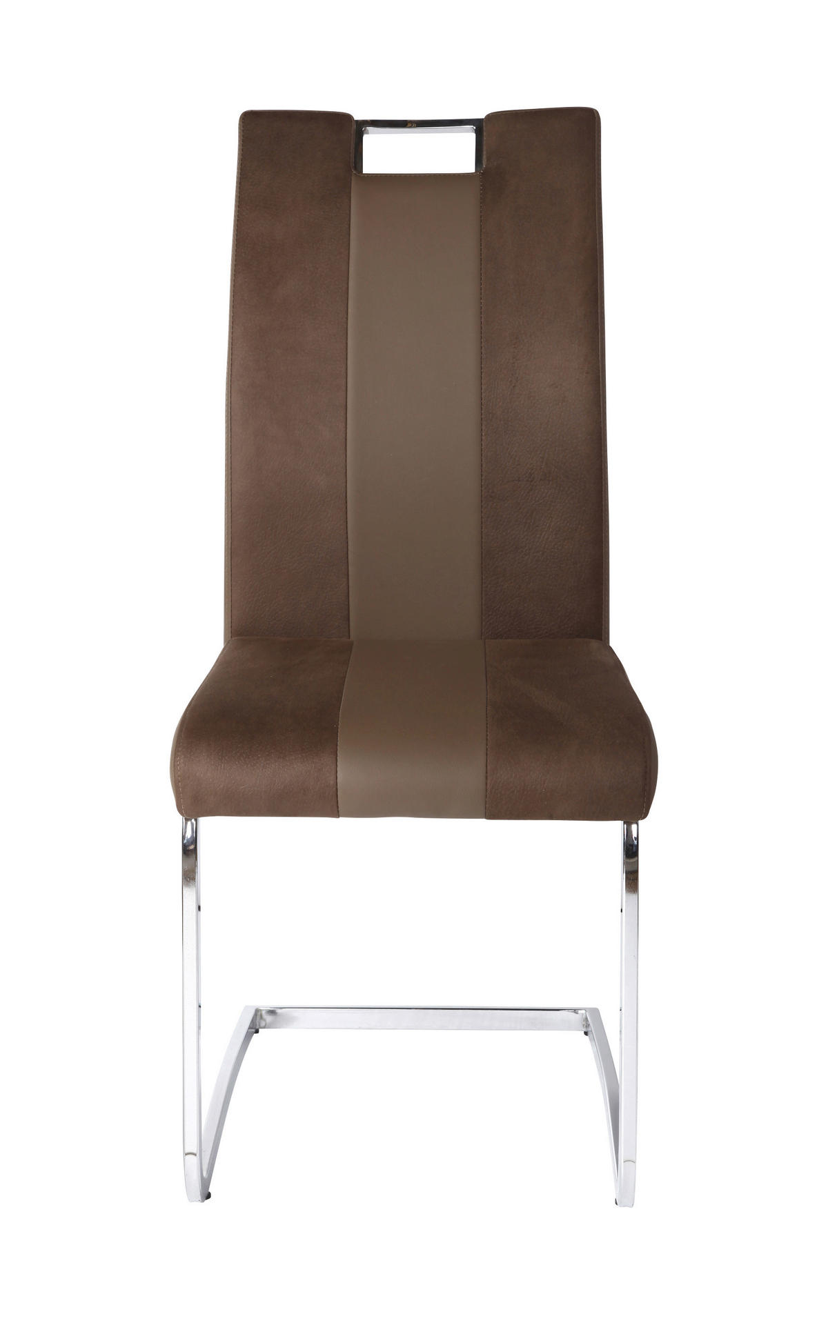 SCHWINGSTUHL  in Stahl Lederlook, Mikrofaser  - Chromfarben/Hellbraun, Design, Textil/Metall (42,50/99,50/56cm) - Carryhome