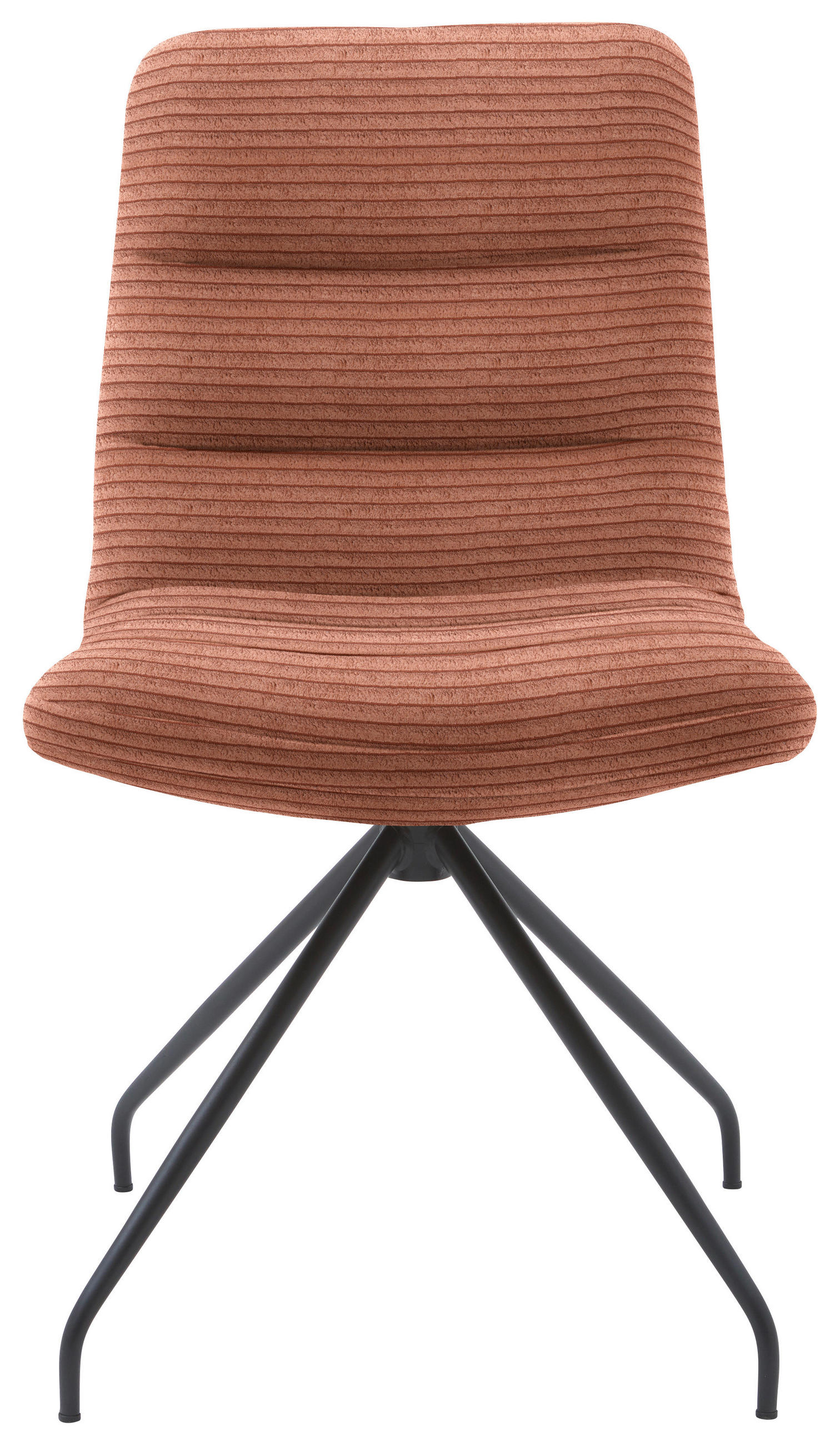 STUHL  in Cord  - Rostfarben/Schwarz, Design, Textil/Metall (52/88/66cm) - Dieter Knoll