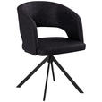 ARMLEHNSTUHL  Stoffauswahl, Sitzfläche 360° drehbar, inklusive Armlehnen, automatische Rückholfunktion Samt  - Anthrazit/Schwarz, KONVENTIONELL, Textil/Metall (56/84/59cm) - Moderano