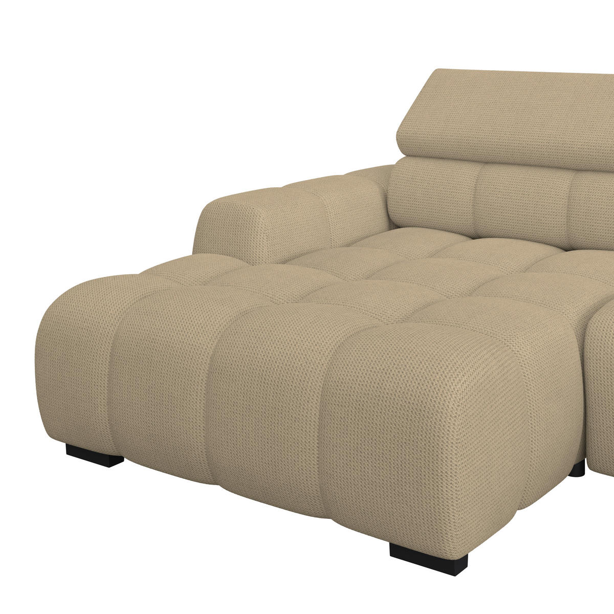 ECKSOFA Webstoff Taupe  - Taupe/Schwarz, Trend, Kunststoff/Textil (168/285cm) - Livetastic