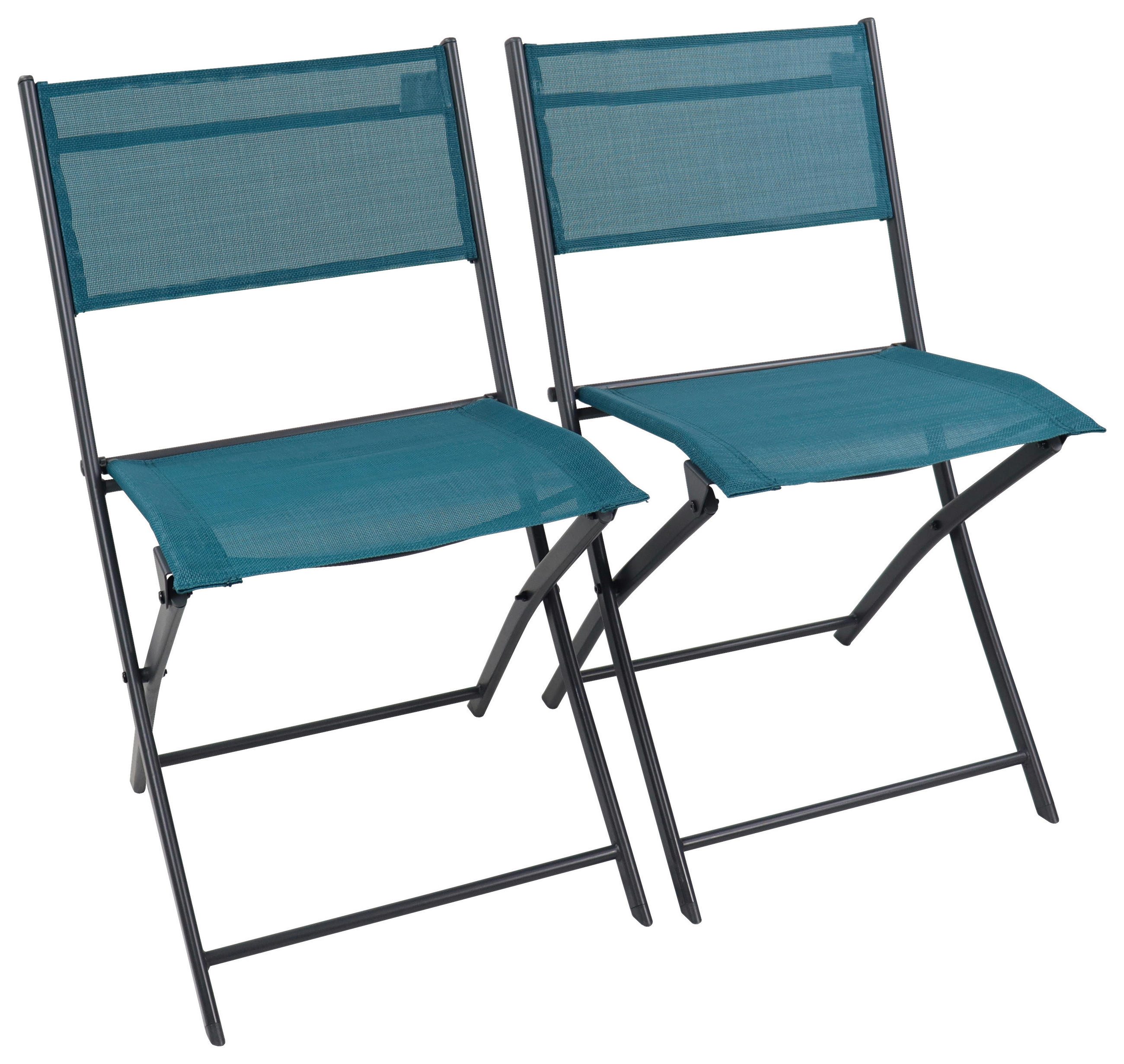 HOPFÄLLBAR UTESTOL SET - turkos/svart, Modern, metall/textil (45/79/46cm) - Ambia Garden