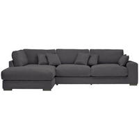 ECKSOFA 205/340 cm  in Cord Graphitfarben Zierkissen, Rückenkissen  205/340 cm  - Schwarz/Graphitfarben, Design, Kunststoff/Textil (205/340cm) - Lomoco