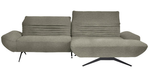 ECKSOFA  in Chenille Graubraun  280/170-195 cm  - Graubraun/Schwarz, Design, Textil/Metall (280/170-195cm) - Dieter Knoll