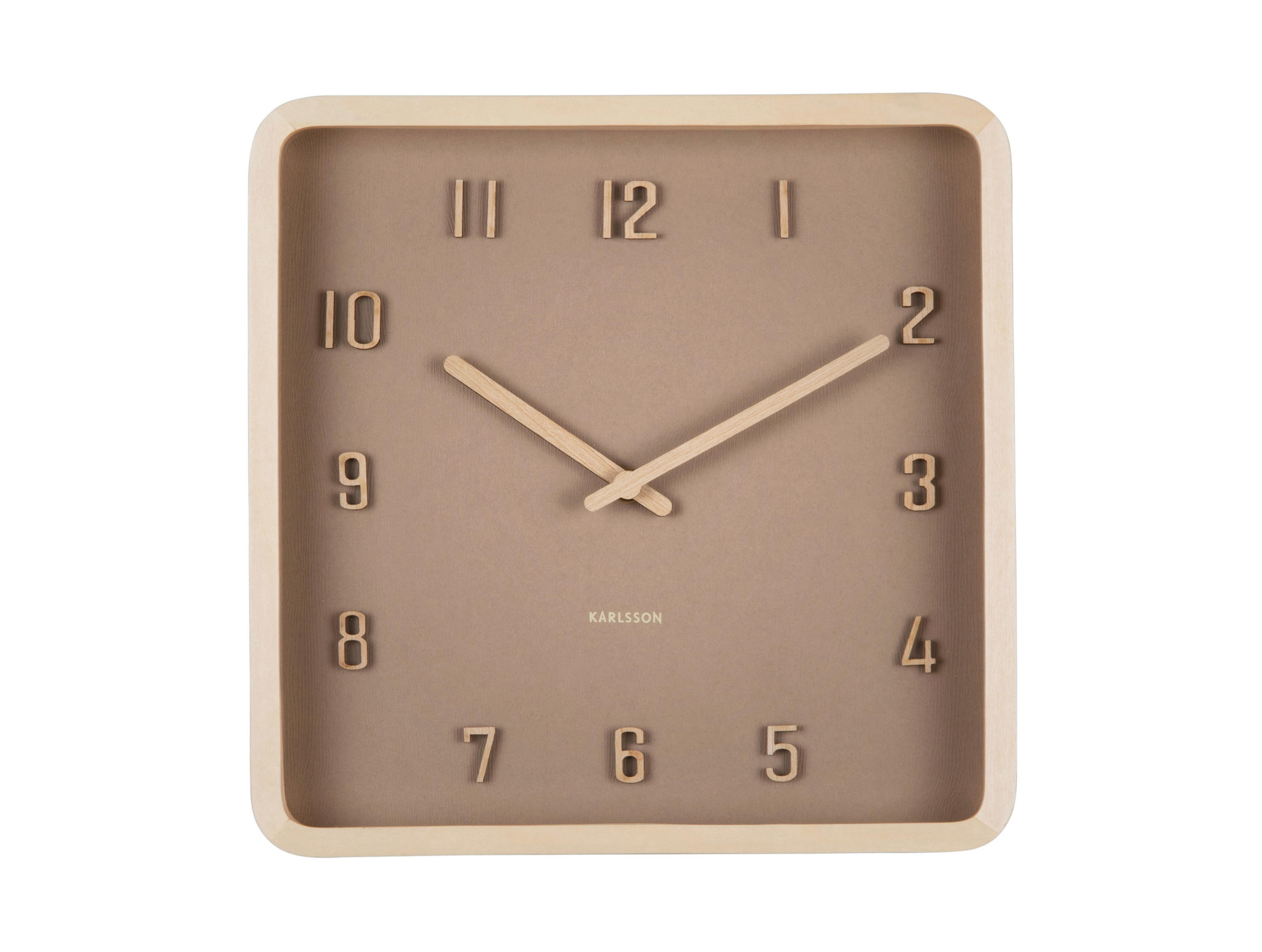 WANDUHR Nervadura Hellbraun 26/26/5.3 cm  - Hellbraun, Basics, Holz (26/26/5.3cm) - Karlsson