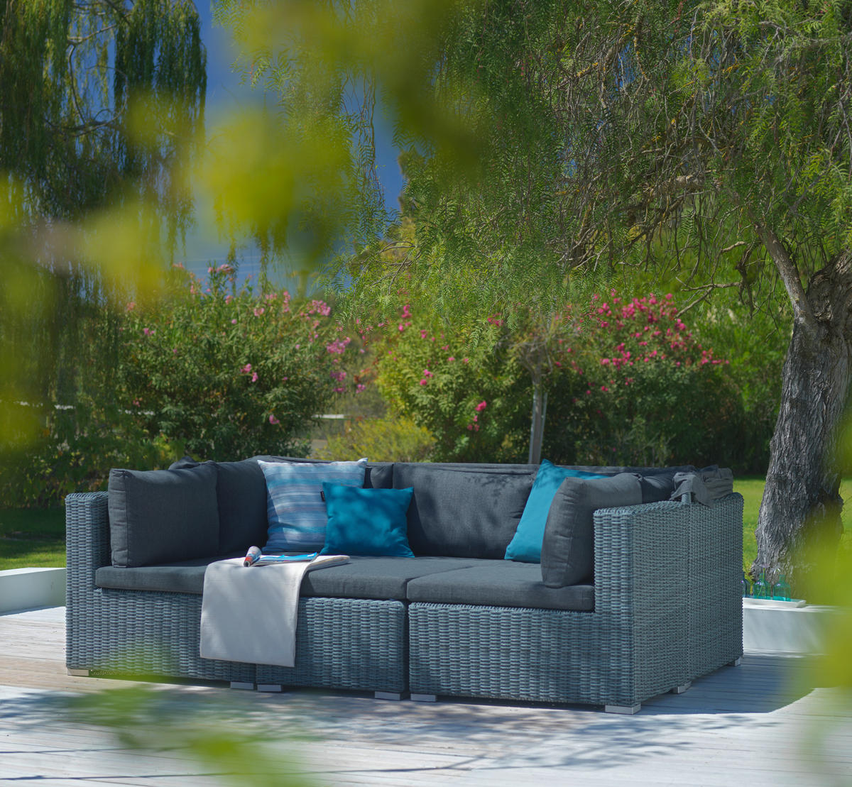 Mobilier Terasă Și Lounge   228/70/84 cm  - gri, Romantik / Landhaus, plastic/metal (228/70/84cm) - Ambia Garden