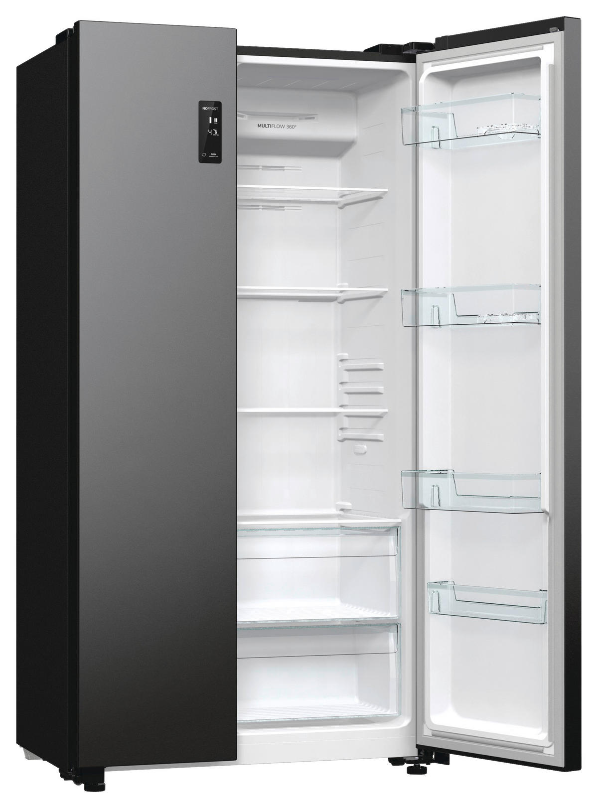 SIDE-BY-SIDE 91,5/178,6/67 cm NRR9185EABXL ADVANCED  - Schwarz, MODERN, Glas/Kunststoff (91,5/178,6/67cm) - Gorenje