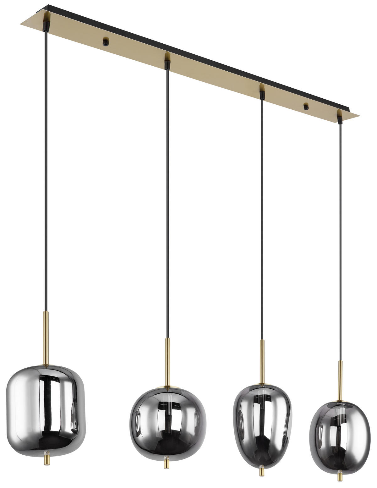 HÄNGLAMPA Blacky I 110/18,5/120 cm  - mässingsfärgad, Design, metall/glas (110/18,5/120cm) - Globo