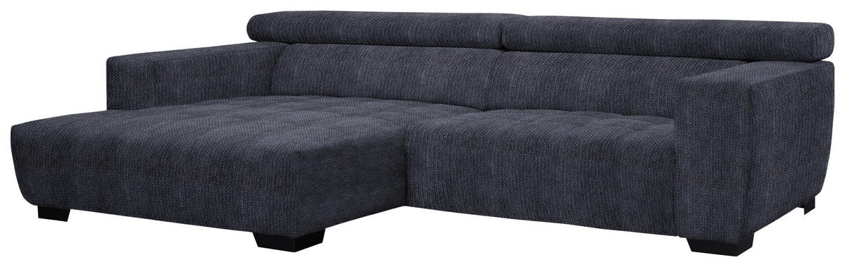 ECKSOFA in Webstoff Dunkelgrau  - Dunkelgrau/Schwarz, Konventionell, Textil/Metall (182/279cm) - Hom`in