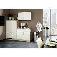 KÜCHENBLOCK 190 cm   in Creme  - Chromfarben/Eichefarben, Modern, Holzwerkstoff/Metall (190cm) - Held