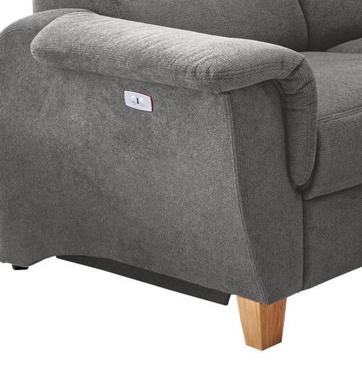ECKSOFA in Struktur Dunkelgrau  - Wildeiche/Dunkelgrau, Konventionell, Holz/Textil (186/237cm) - Livetastic