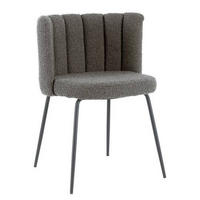 STUHL  in Eisen Bouclé Metall, Textil  - Schwarz/Grau, LIFESTYLE, Textil/Metall (53/77/53cm) - home24