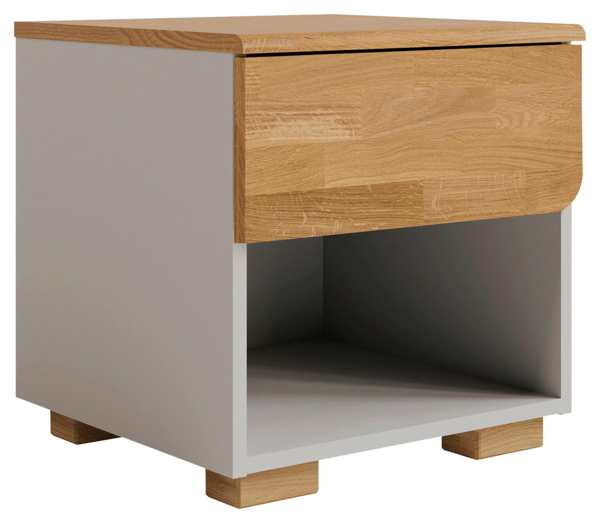 NACHTKÄSTCHEN in massiv Eiche Grau, Eichefarben  - Eichefarben/Grau, KONVENTIONELL, Holz/Holzwerkstoff (45/46/45cm) - Cantus