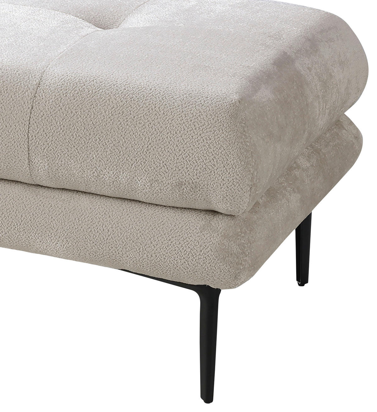 HOCKER in Textil Creme  - Creme/Schwarz, Design, Textil/Metall (80/48/80cm) - MID.YOU
