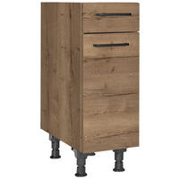 SCHUBKASTENUNTERSCHRANK 30/87/56 cm  in Eiche dunkel  - Eiche dunkel/Schwarz, MODERN, Holzwerkstoff/Metall (30/87/56cm) - Nobilia