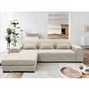 ECKSOFA Beige Struktur, Bouclé  - Beige/Schwarz, Design, Kunststoff/Textil (175/270cm) - MID.YOU