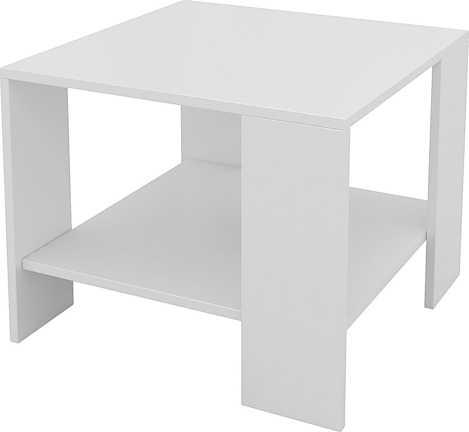 KLUBSKA MIZA, 55/42/55 cm bela  - bela, Design, leseni material (55/42/55cm) - Boxxx