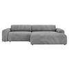 ECKSOFA Grau Cord  - Schwarz/Grau, Design, Kunststoff/Textil (292/178cm) - home24